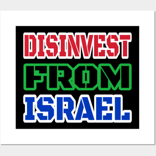 DISINVEST FROM ISRAEL - Front Posters and Art